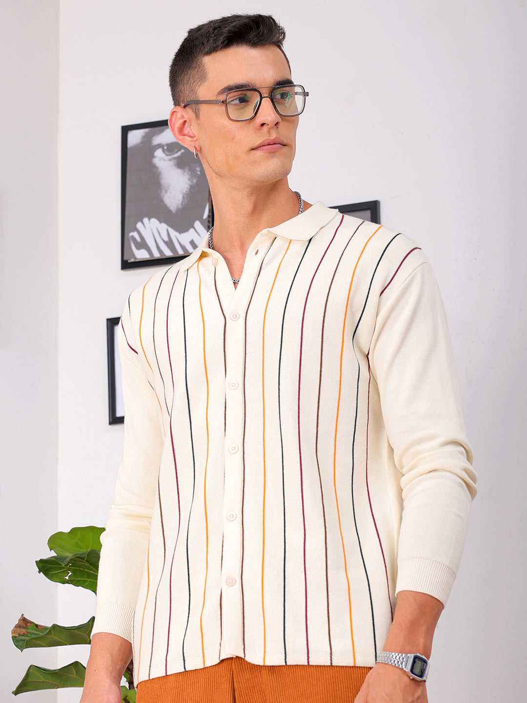 Shop Men's Striped Relaxed Fit Shirt Online.