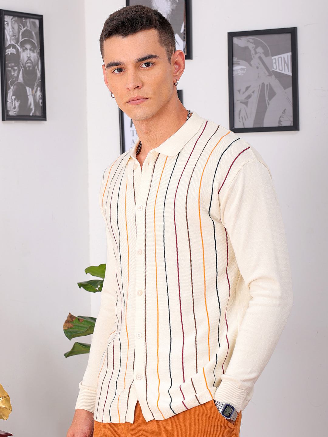 Shop Men's Striped Relaxed Fit Shirt Online.