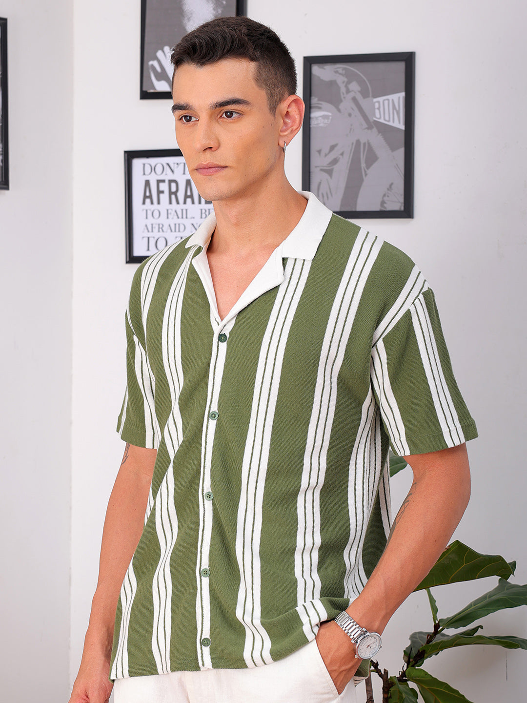 Shop Men's Striped Relaxed Fit Shirt Online.