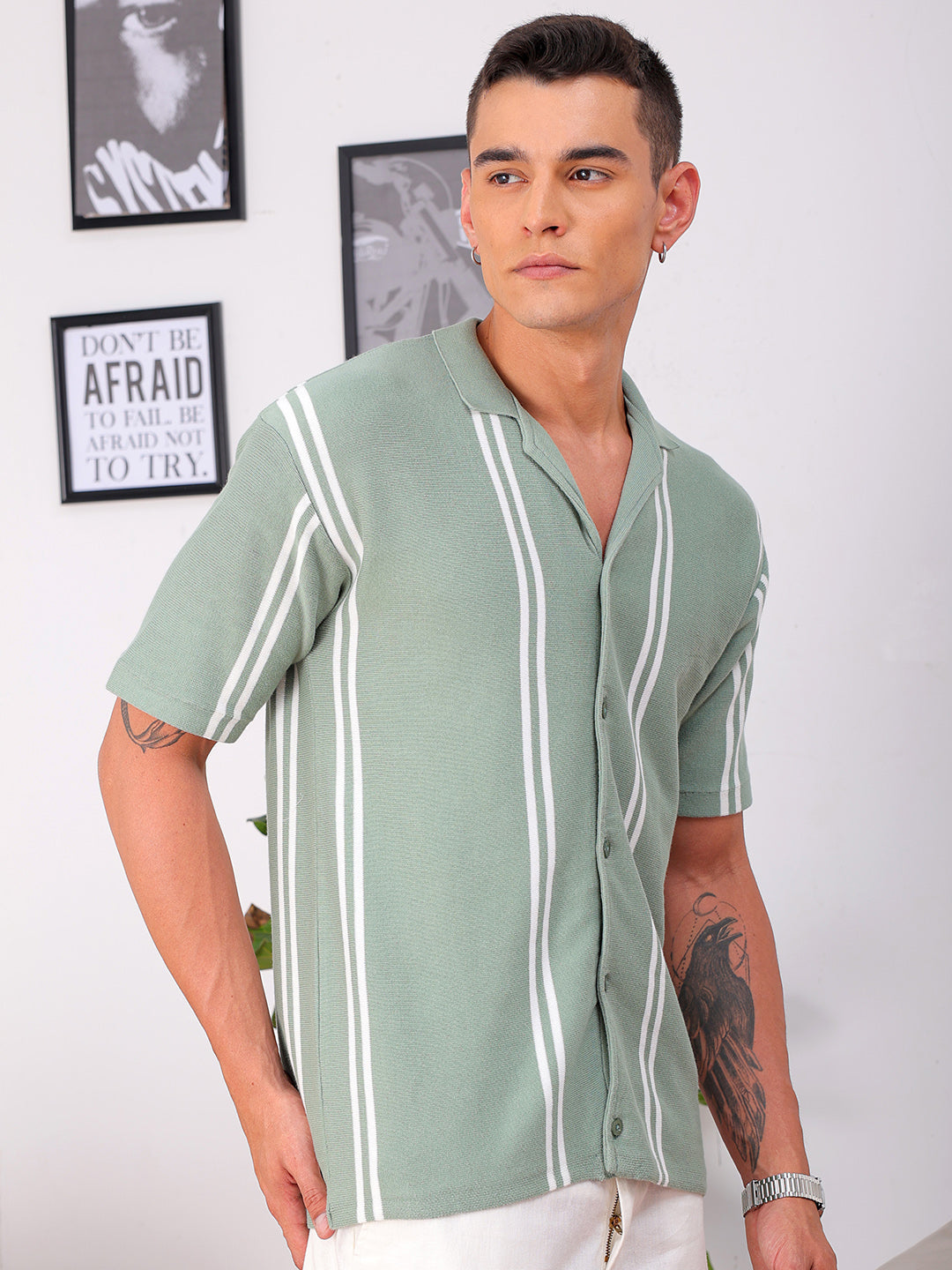 Shop Men's Striped Relaxed Fit Shirt Online.