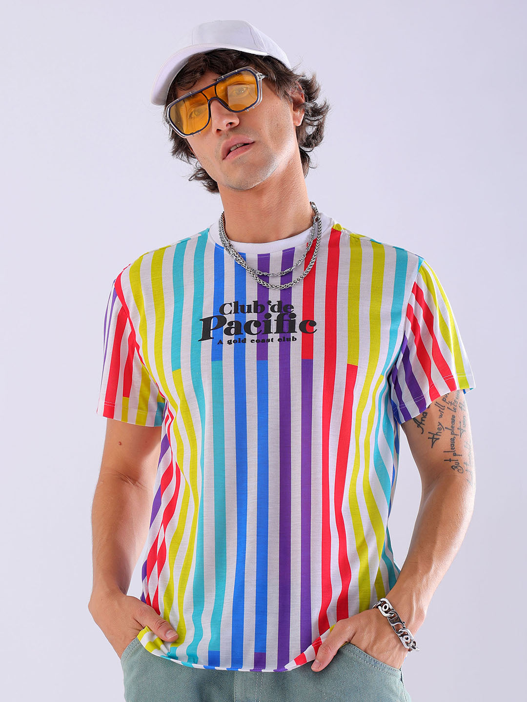 Shop Men's Striped Slim Fit T-Shirt Online.