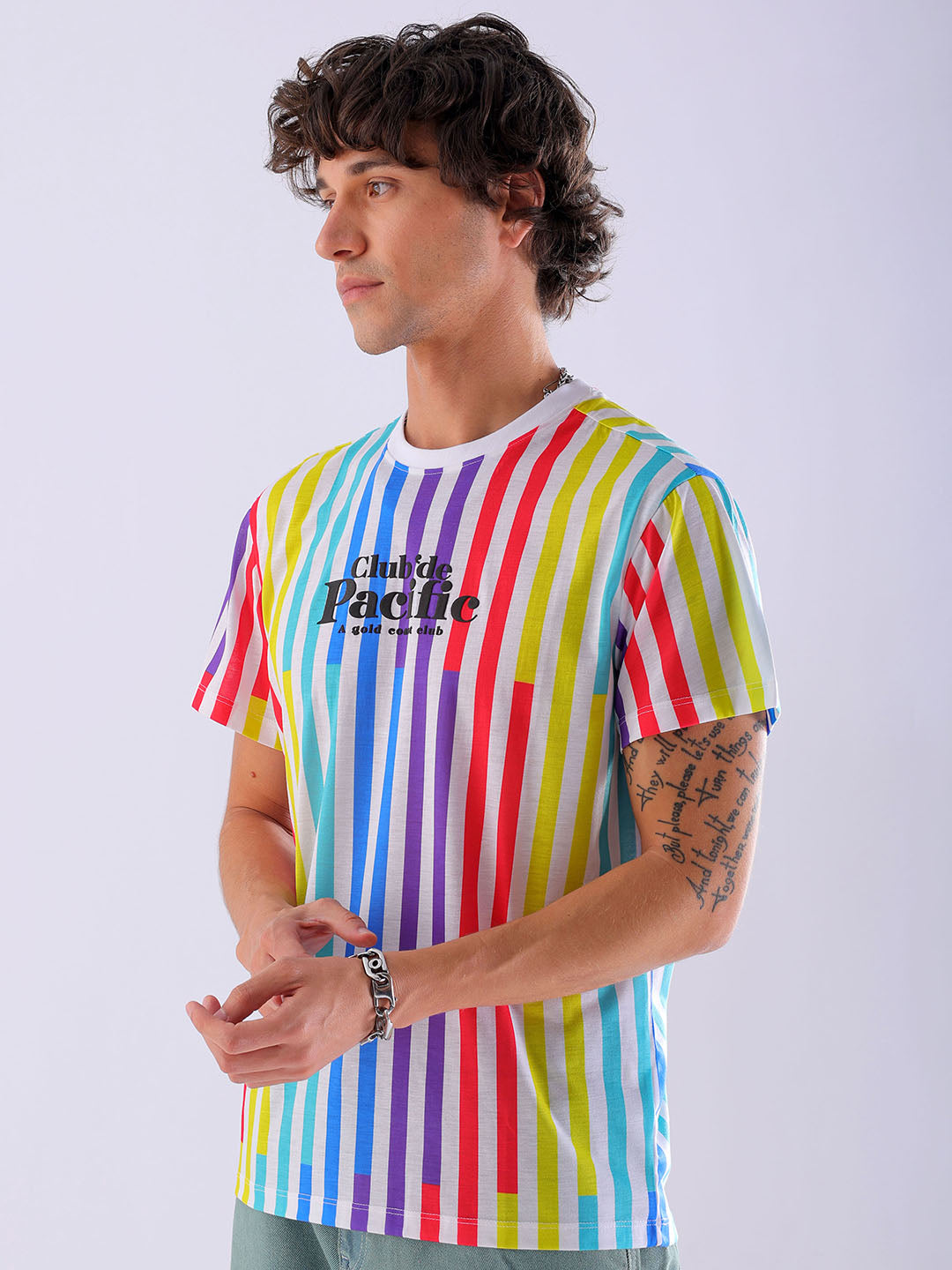 Shop Men's Striped Slim Fit T-Shirt Online.