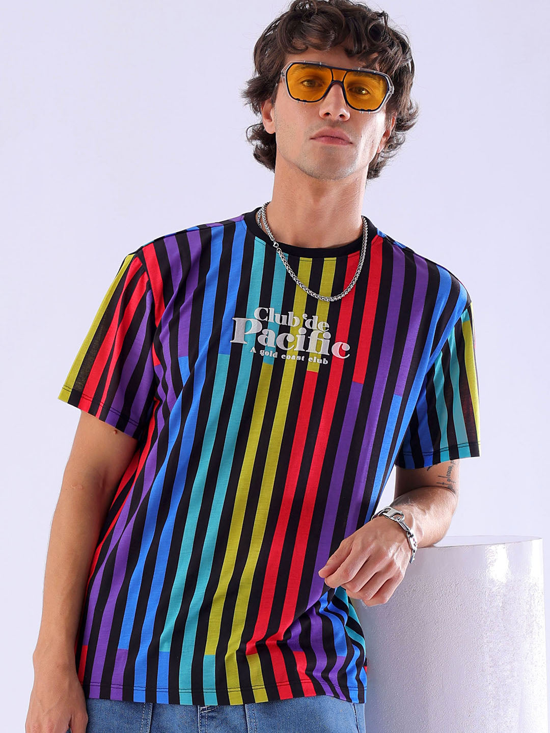 Shop Men's Striped Slim Fit T-Shirt Online.