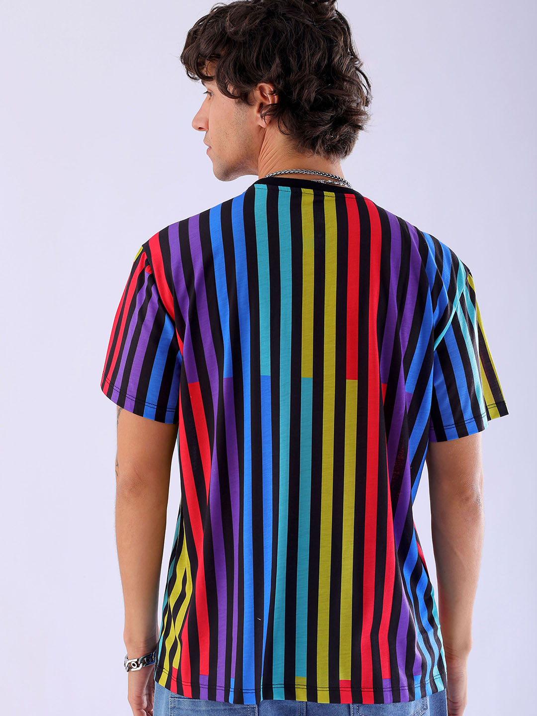 Shop Men's Striped Slim Fit T-Shirt Online.