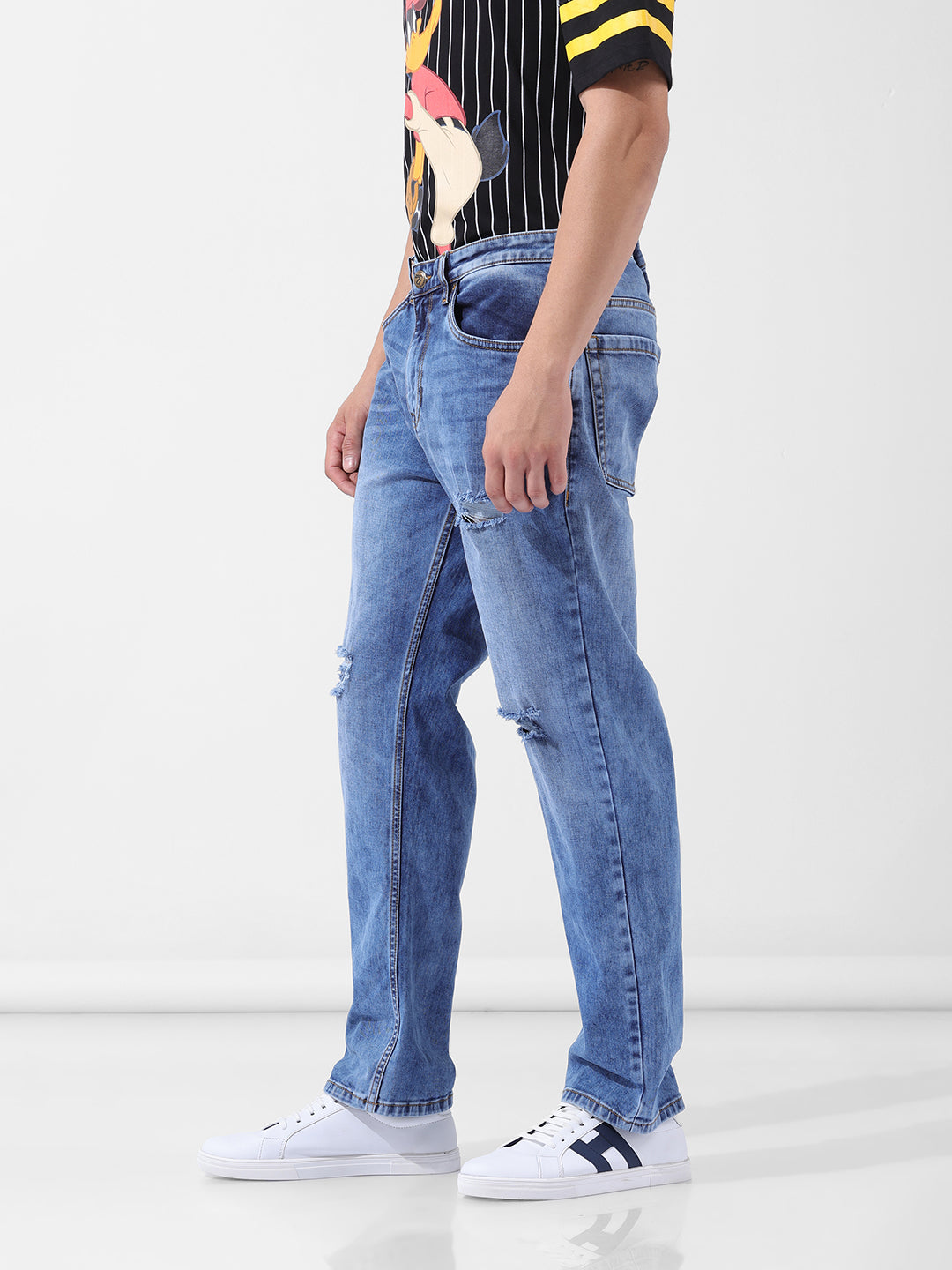 Men's Blue Regular Fit Casual Jeans