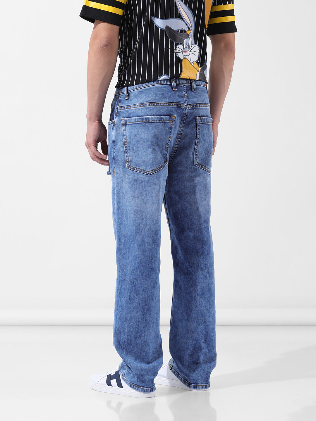 Men's Blue Regular Fit Casual Jeans