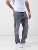 Men's Grey Regular Fit Solid Casual Jeans
