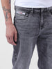 Men's Grey Regular Fit Solid Casual Jeans