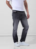 Men's Charcoal Grey Regular Fit Solid Casual Jeans