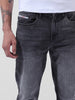 Men's Charcoal Grey Regular Fit Solid Casual Jeans