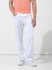 Men's White Regular Fit Casual Jeans