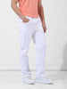 Men's White Regular Fit Casual Jeans