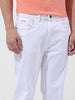 Men's White Regular Fit Casual Jeans