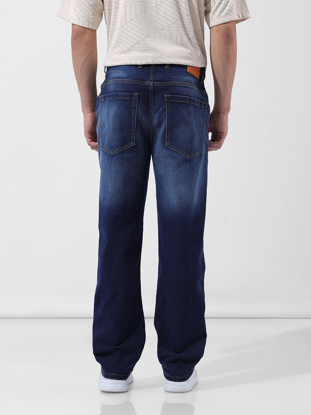 Men's Blue Regular Fit Casual Jeans