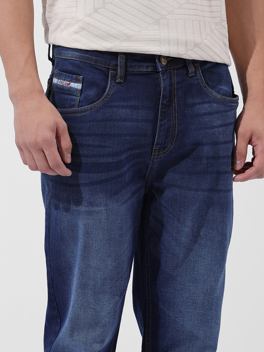Men's Blue Regular Fit Casual Jeans