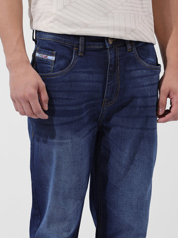 Men's Blue Regular Fit Casual Jeans