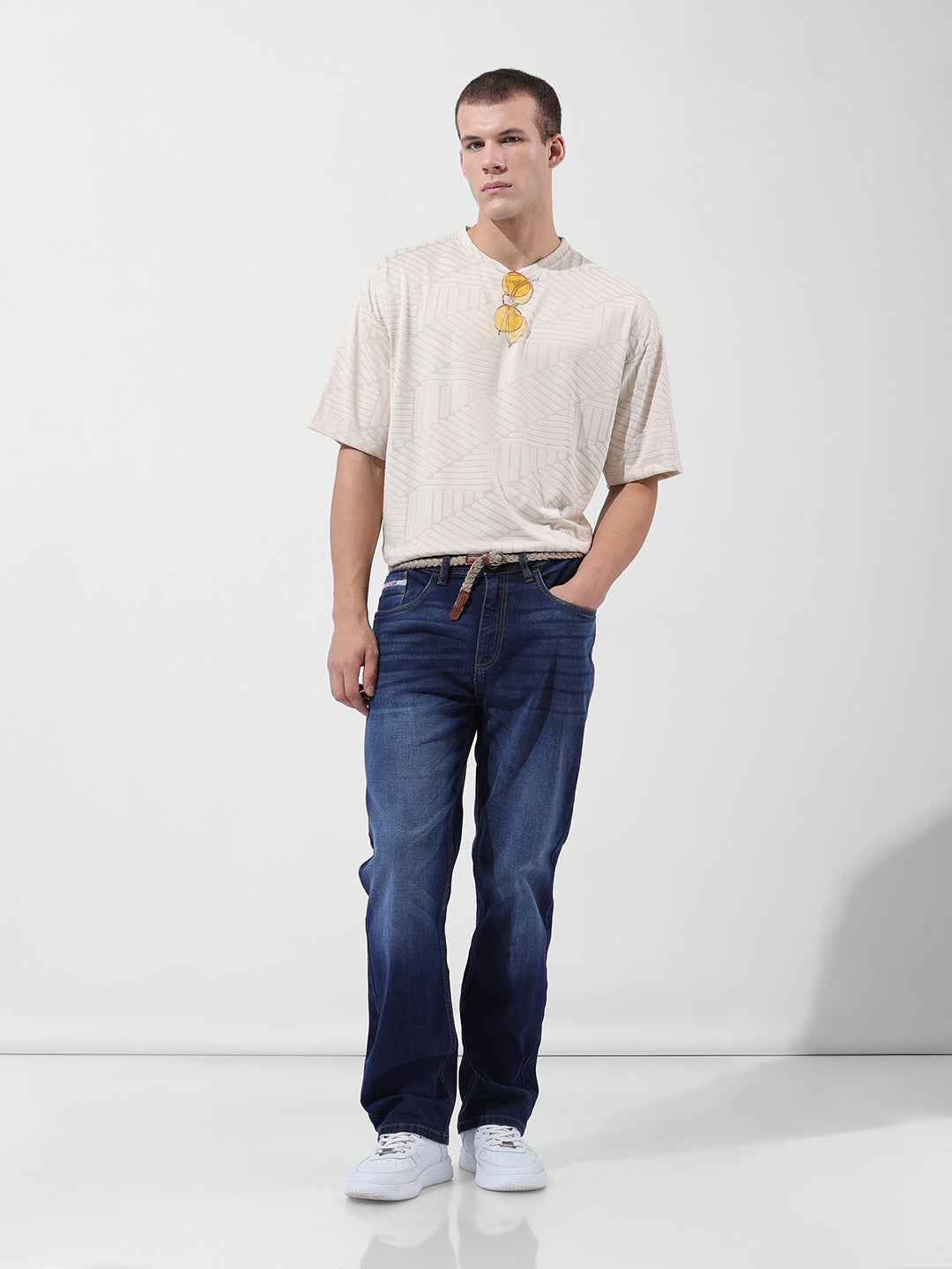 Men's Blue Regular Fit Casual Jeans