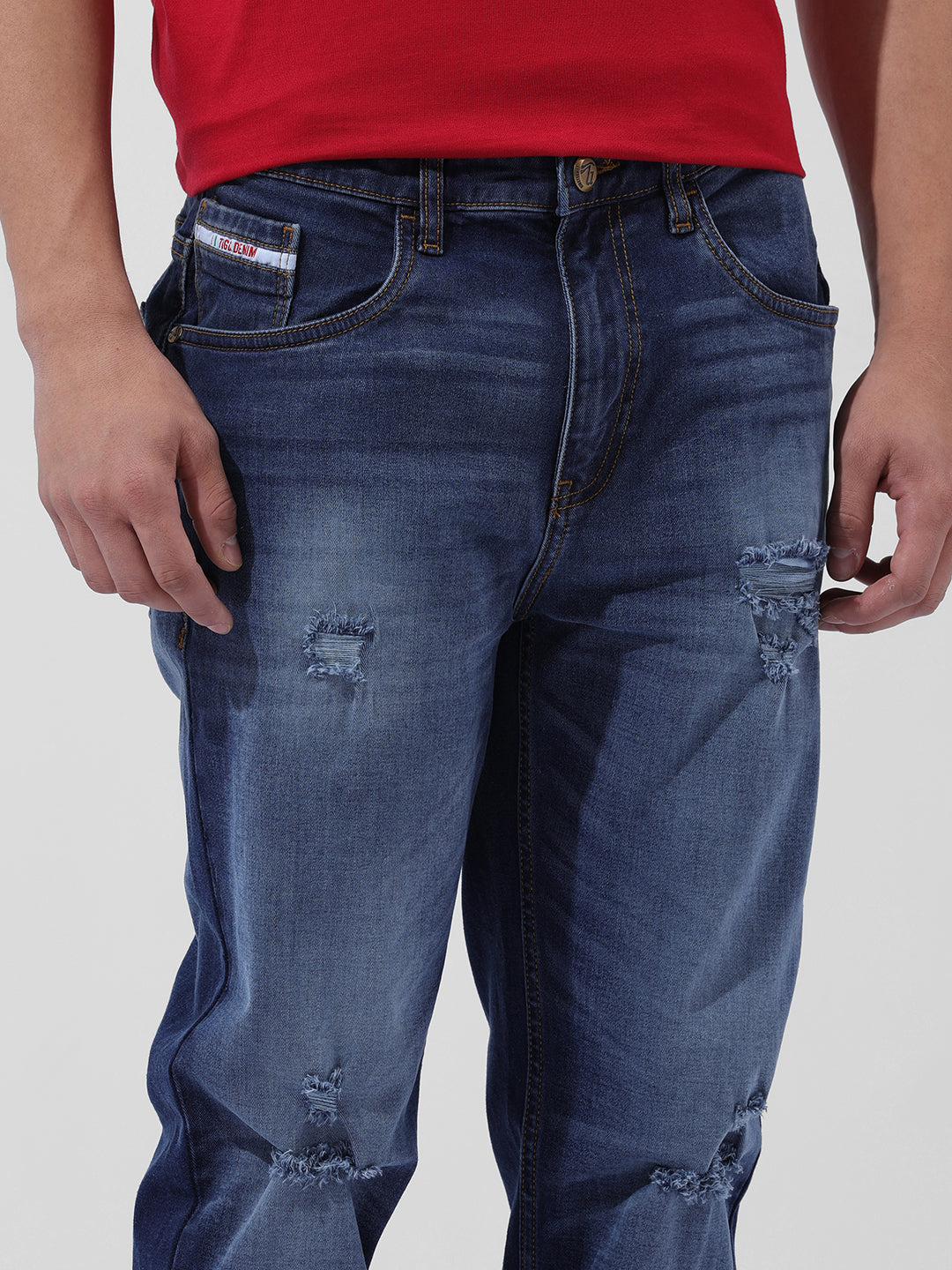 Men's Regular Fit Blue Jeans