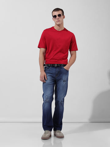 Men's Blue Regular Fit Casual Jeans