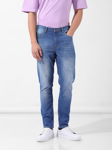 Men's Blue Slim Fit Casual Jeans