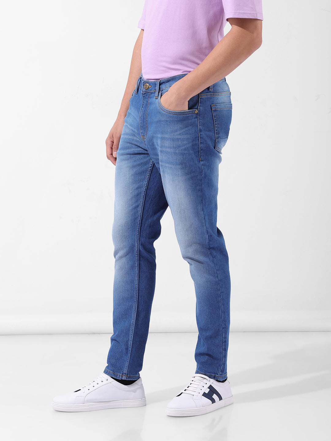 Men's Blue Slim Fit Casual Jeans