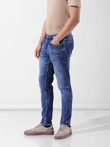 Men's Blue Slim Fit Casual Jeans