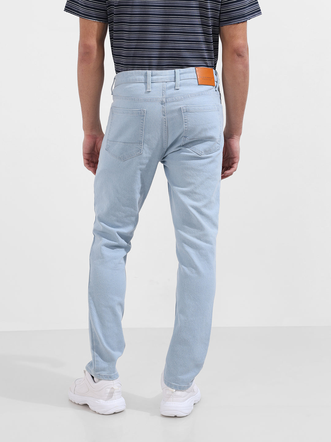 Men's Blue Slim Fit Solid Casual Jeans