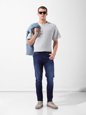 Men's Blue Slim Fit Casual Jeans