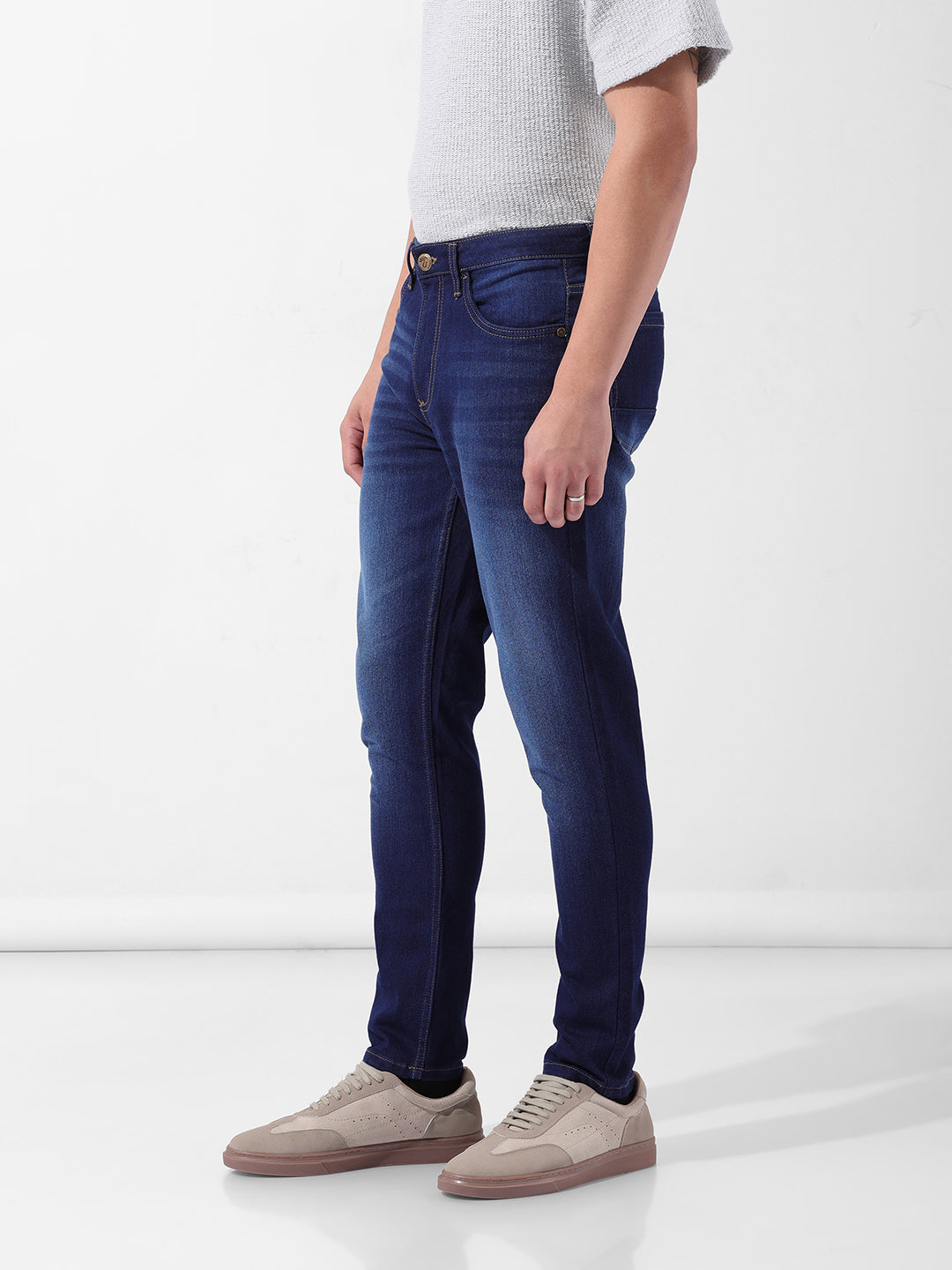 Men's Blue Slim Fit Casual Jeans
