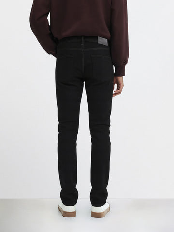 Men's Black Slim Fit Solid The Eternity Series Jeans