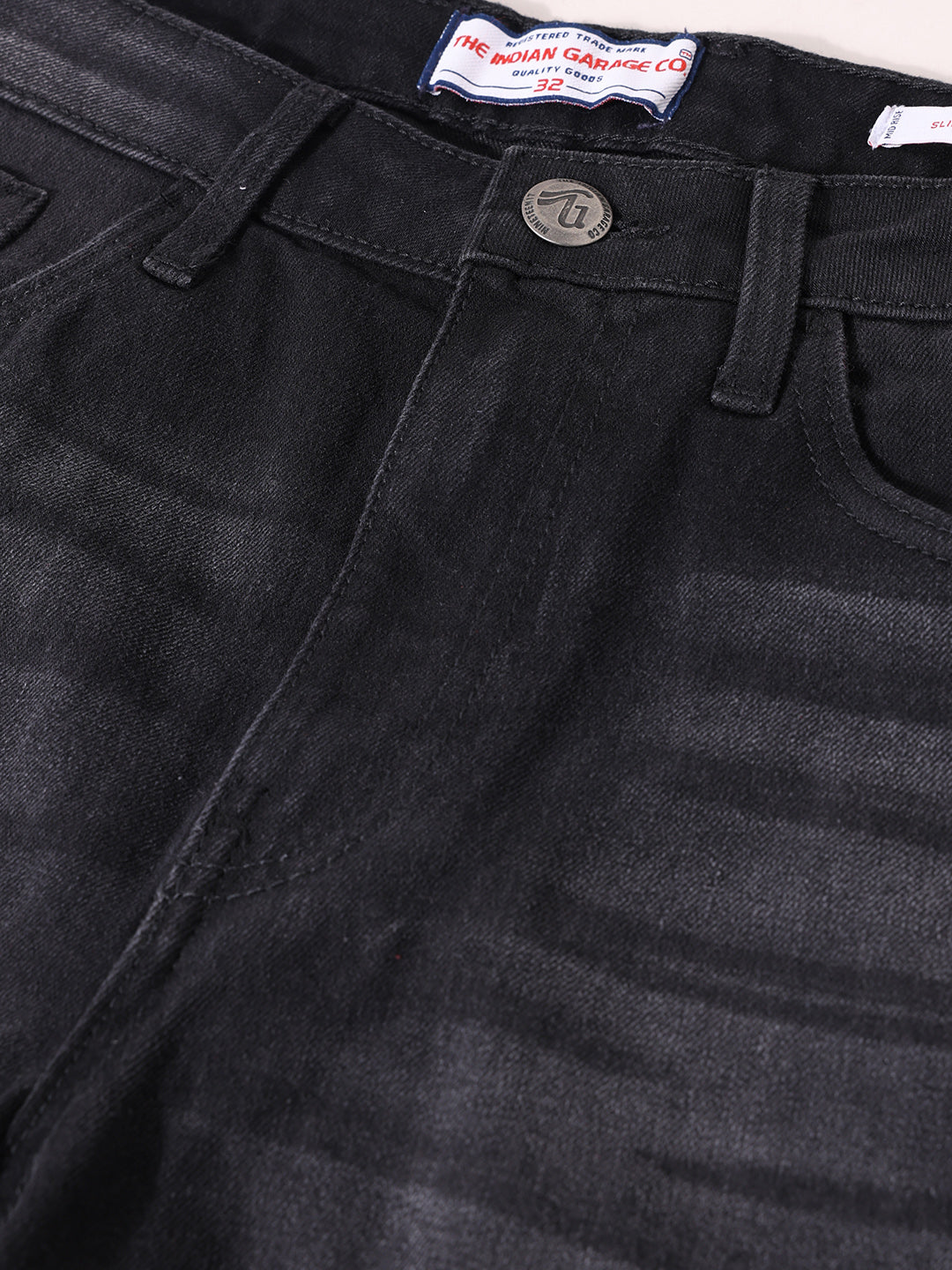 Men's Black Slim Fit Solid The Eternity Series Jeans