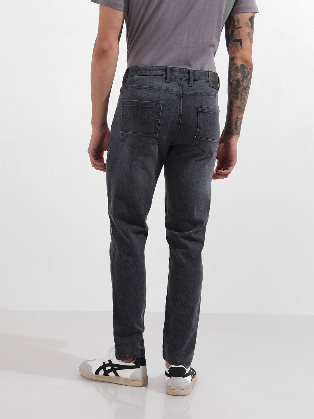 Men's Grey Slim Fit Solid The Eternity Series Jeans