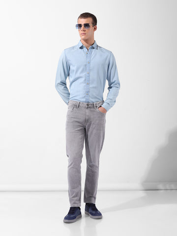 Men's Grey Slim Fit Casual Jeans