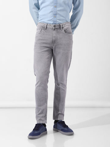 Men's Grey Slim Fit Casual Jeans