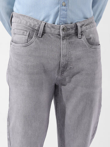 Men's Grey Slim Fit Casual Jeans