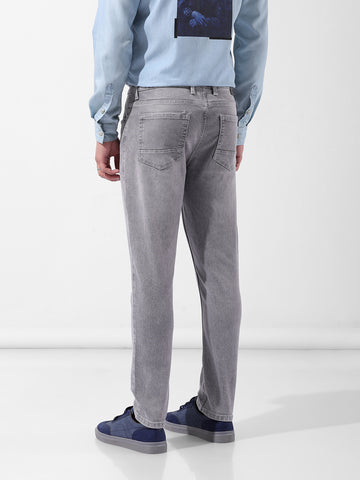 Men's Grey Slim Fit Casual Jeans