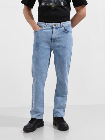 Men's Blue Slim Fit Solid Casual Jeans