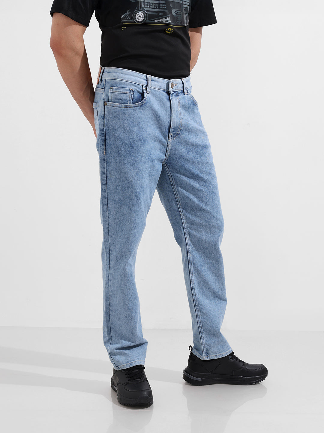Men's Blue Slim Fit Solid Casual Jeans