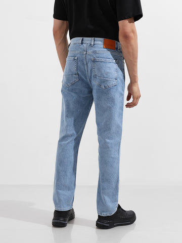 Men's Blue Slim Fit Solid Casual Jeans