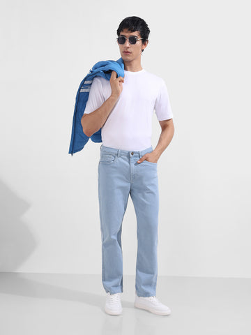 Men's Blue Slim Fit Solid Casual Jeans