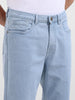 Men's Blue Slim Fit Solid Casual Jeans