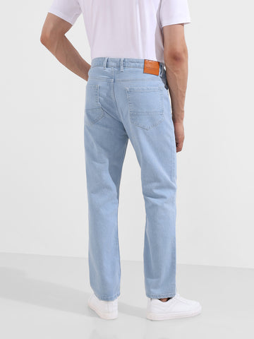 Men's Blue Slim Fit Solid Casual Jeans