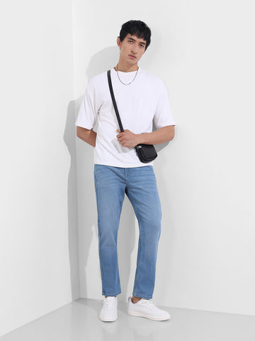 Men's Blue Slim Fit Solid Casual Jeans