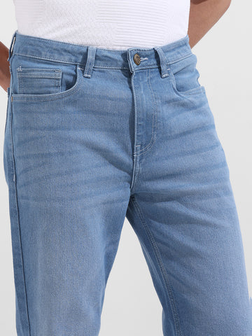 Men's Blue Slim Fit Solid Casual Jeans