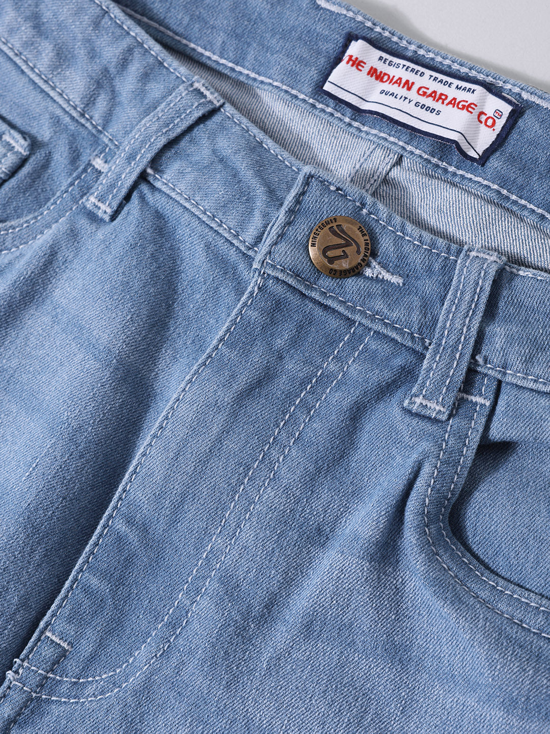 Men's Blue Slim Fit Solid Casual Jeans