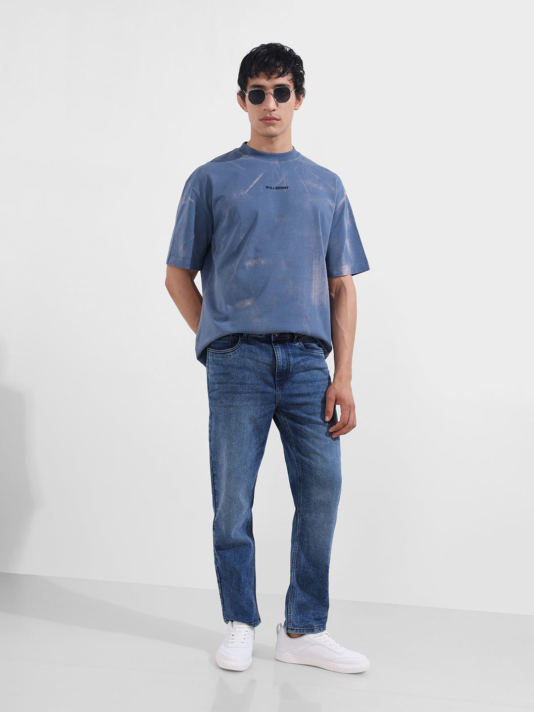 Men's Blue Slim Fit Solid Casual Jeans