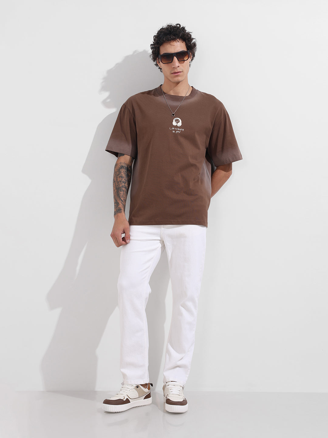 Men's White Slim Fit Solid The Eternity Series Jeans