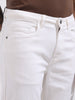 Men's White Slim Fit Solid The Eternity Series Jeans