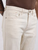 Men's White Slim Fit Solid The Eternity Series Jeans