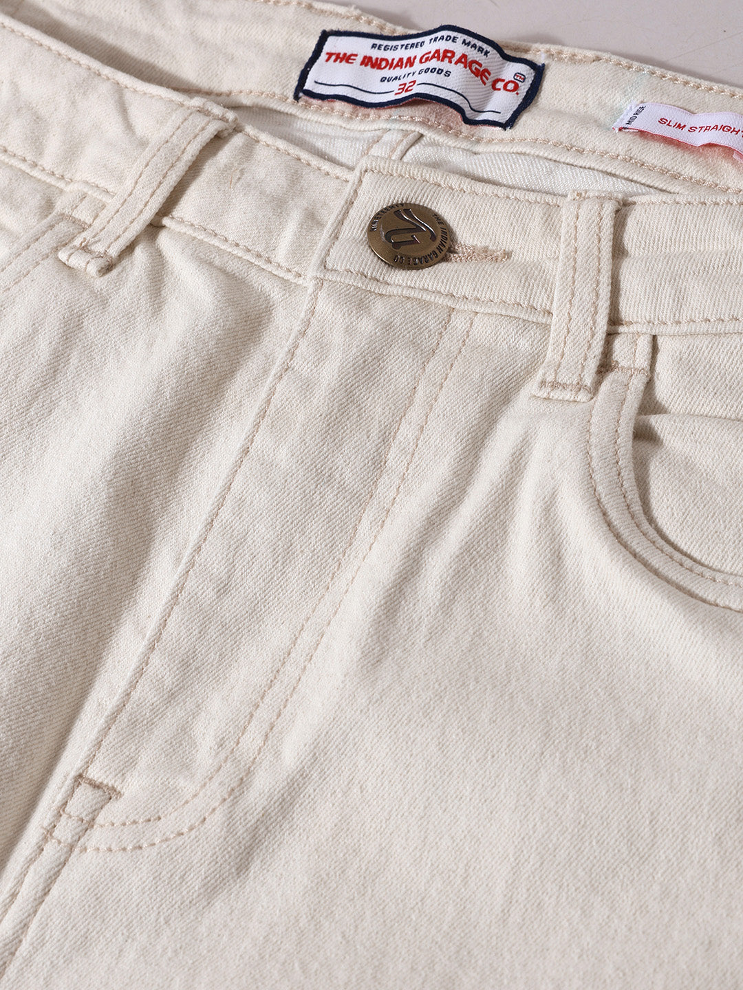 Men's White Slim Fit Solid The Eternity Series Jeans